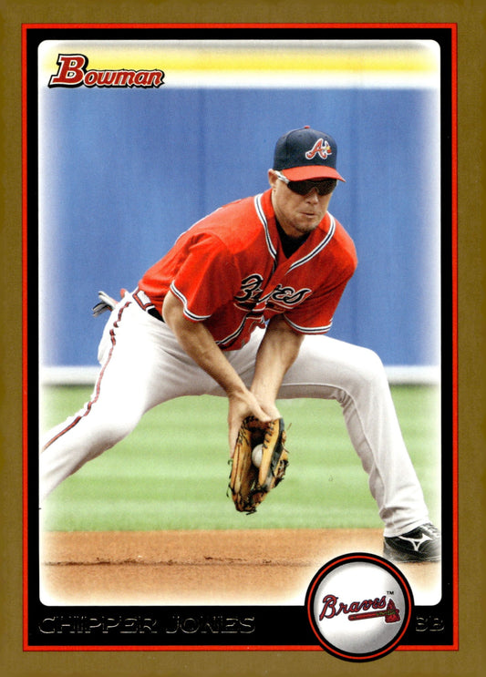 Chipper Jones 2010 Bowman Gold Border 125 - Collector Store LLC