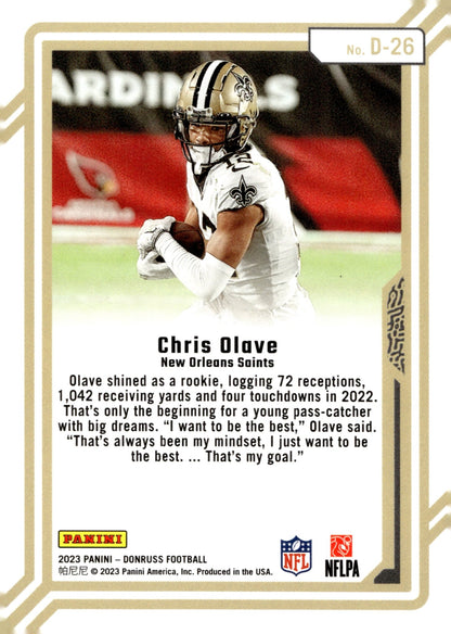Chris Olave 2023 Panini Donruss Dominators #D - 26 - Collector Store LLC
