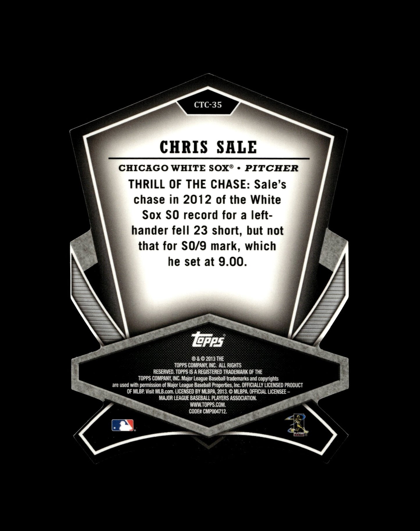 Chris Sale 2013 Topps Cut to the Chase Die - Cut Refractor CTC - 35 1 - Collector Store LLC