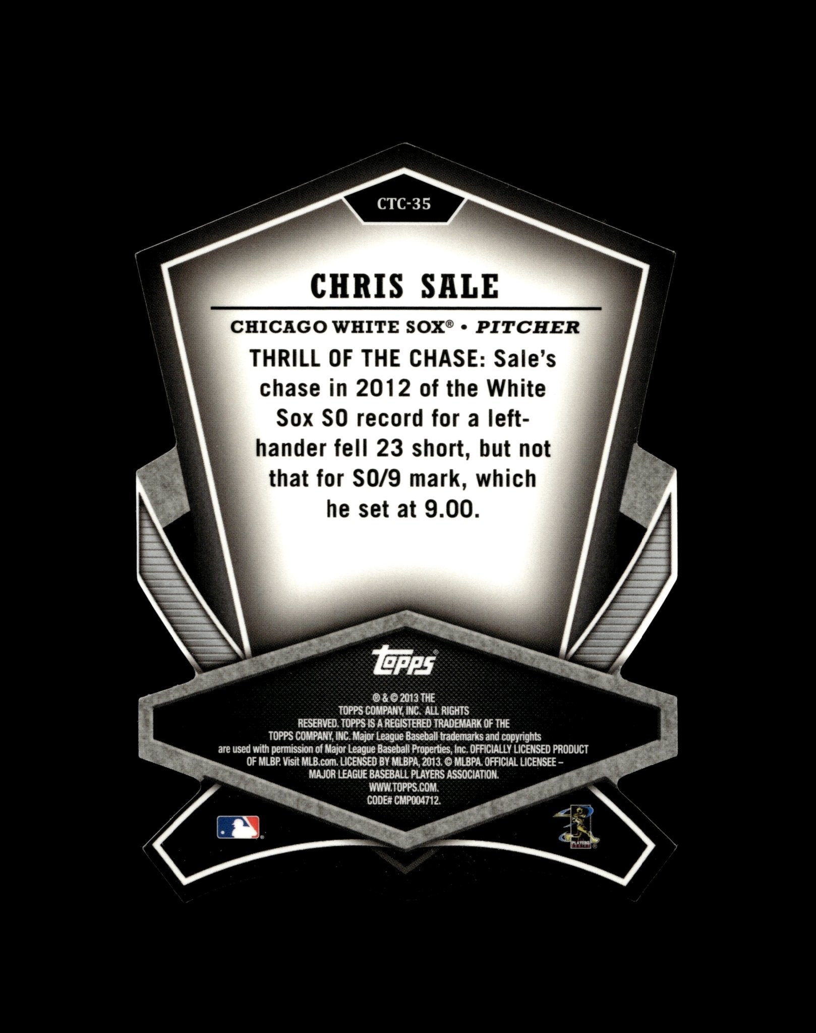 Chris Sale 2013 Topps Cut to the Chase Die - Cut Refractor CTC - 35 1 - Collector Store LLC