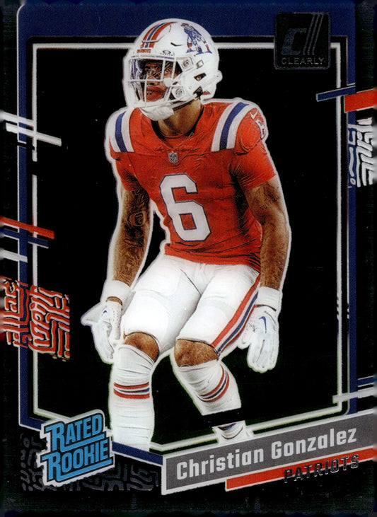 Christian Gonzalez 2023 Panini Clearly Donruss Rated Rookie RC #98 - Collector Store LLC