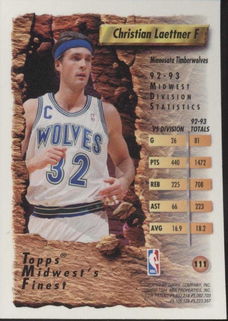 Christian Laettner 1993 - 94 Topps Finest #111 - Collector Store LLC