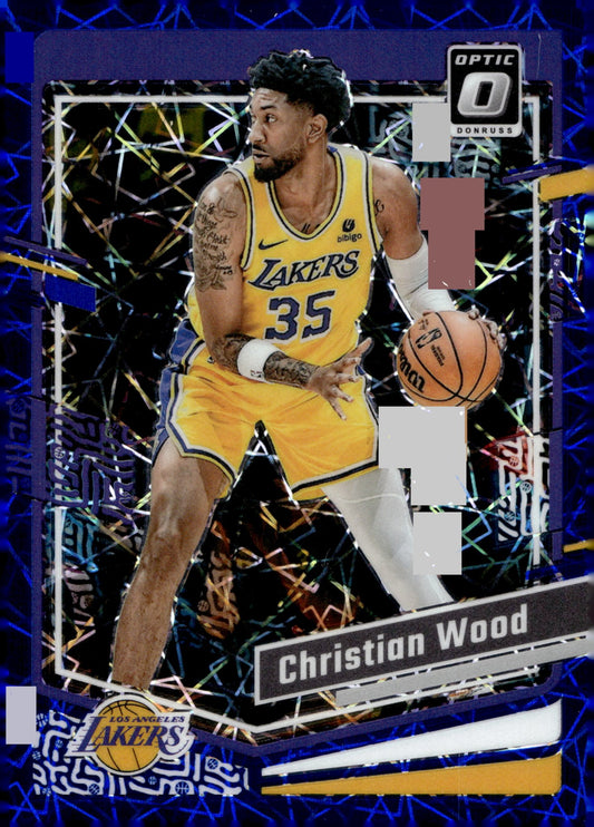 Christian Wood 2023 - 24 Panini Donruss Optic Blue Lazer Prizm #66 - Collector Store LLC