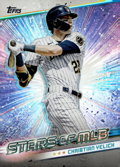 Christian Yelich 2024 Topps Series 1 Stars of MLB Refractor SMLB - 41 - Collector Store LLC