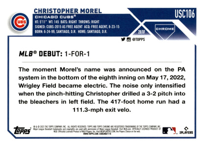 Christopher Morel 2023 Topps Chrome Refractor RC USC106 - Collector Store LLC