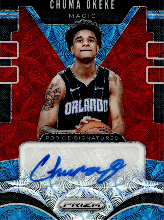 Chuma Okeke 2019 - 20 Panini Prizm Rookie Signatures Red Scope Prizm RC Auto - Collector Store LLC