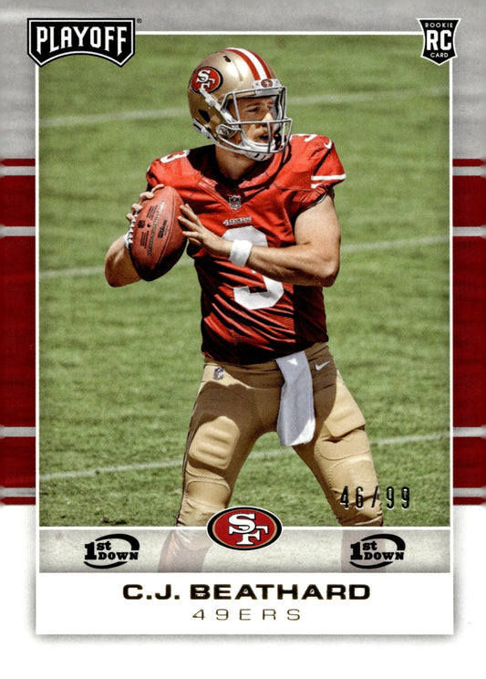 CJ Beathard 2017 Panini Playoff 1st Down RC 46/99 #207 - Collector Store LLC
