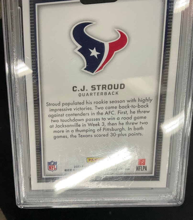 CJ Stroud 2023 Panini Obsidian Black Color Blast RC #16 PSA 10 - Collector Store LLC