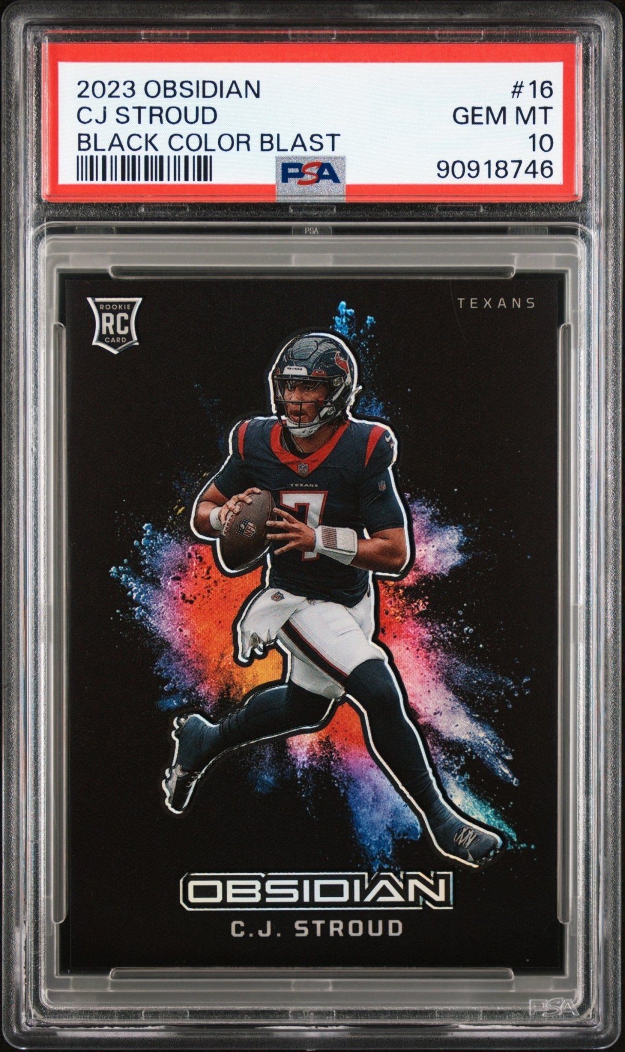 CJ Stroud 2023 Panini Obsidian Black Color Blast RC #16 PSA 10 - Collector Store LLC
