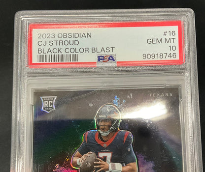 CJ Stroud 2023 Panini Obsidian Black Color Blast RC #16 PSA 10 - Collector Store LLC