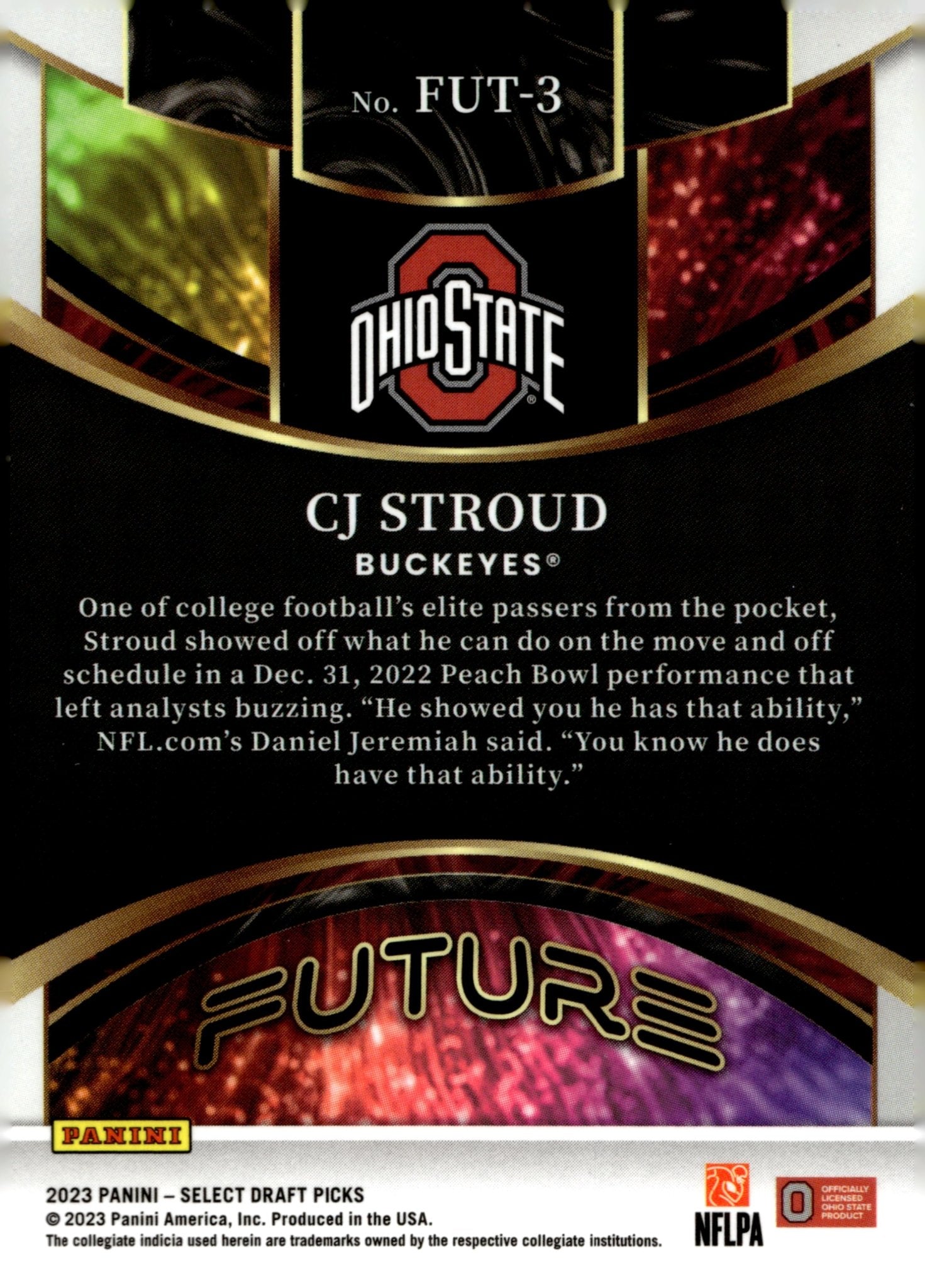 CJ Stroud 2023 Panini Select Draft Picks Future RC #FUT - 3 - Collector Store LLC