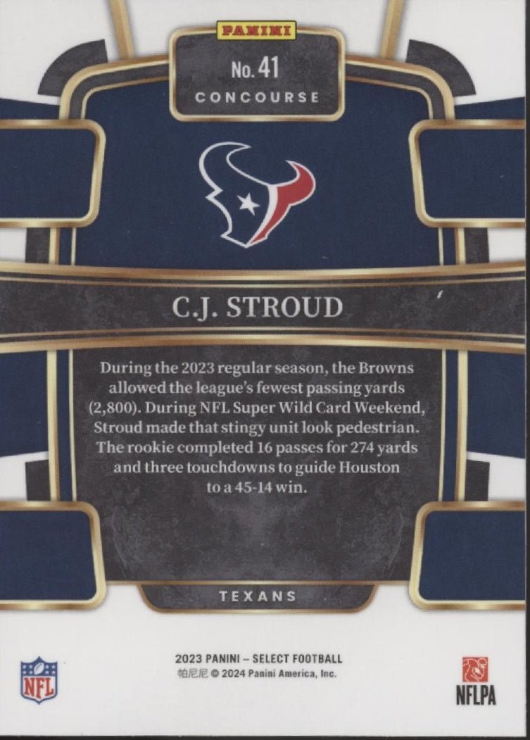 CJ Stroud 2023 Panini Select RC #41 #2 - Collector Store LLC
