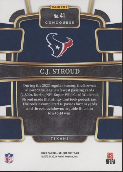 CJ Stroud 2023 Panini Select RC #41 #2 - Collector Store LLC