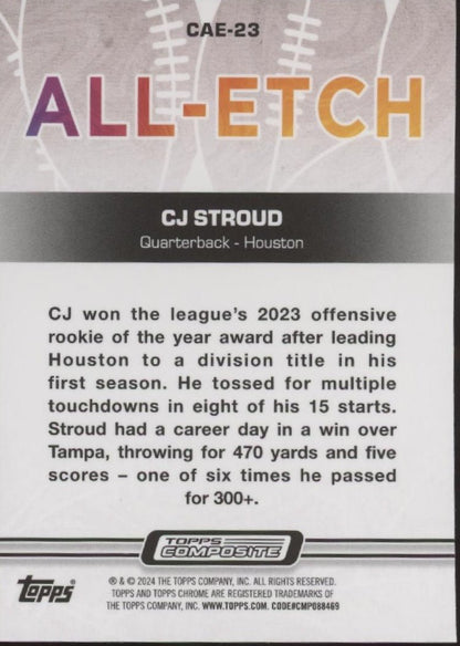 CJ Stroud 2023 Topps Composite Chrome All - Etch RC #CAE - 23 #2 - Collector Store LLC