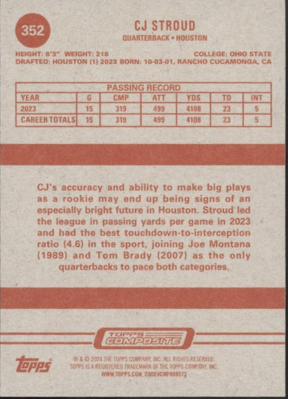 CJ Stroud 2023 Topps Composite Heritage RC #352 #3 - Collector Store LLC
