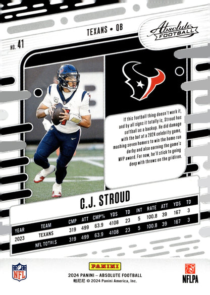 CJ Stroud 2024 Panini Absolute #41 #1 - Collector Store LLC