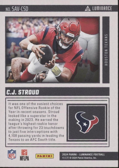 CJ Stroud 2024 Panini Luminance Savage #SAV - CSD - Collector Store LLC