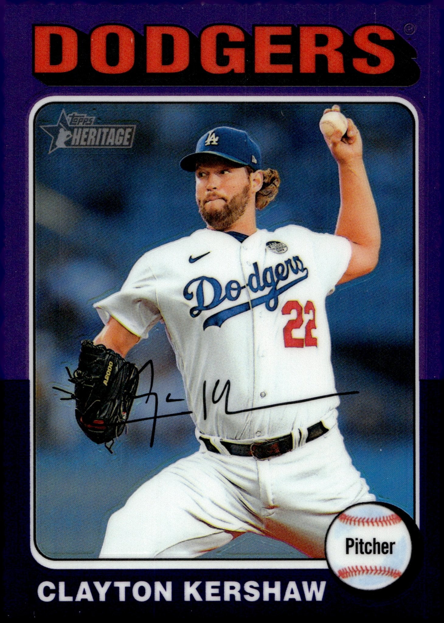 Clayton Kershaw 2024 Topps Chrome Heritage Purple Refractor #386 - Collector Store LLC