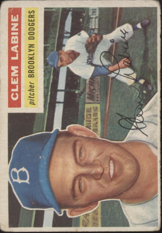 Clem Labine 1956 Topps #295 Brooklyn Dodgers VG - Collector Store LLC