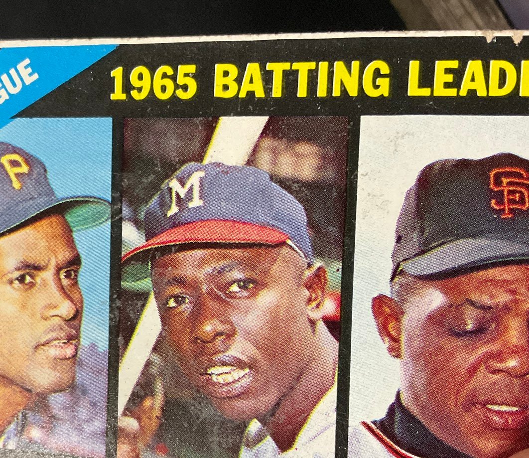 Clemente / Aaron / Mays 1966 Topps Batting Leaders #215 GD #2 - Collector Store LLC