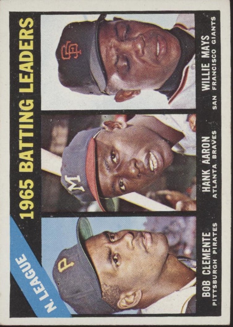 Clemente / Aaron / Mays 1966 Topps Batting Leaders #215 VG - EX - Collector Store LLC