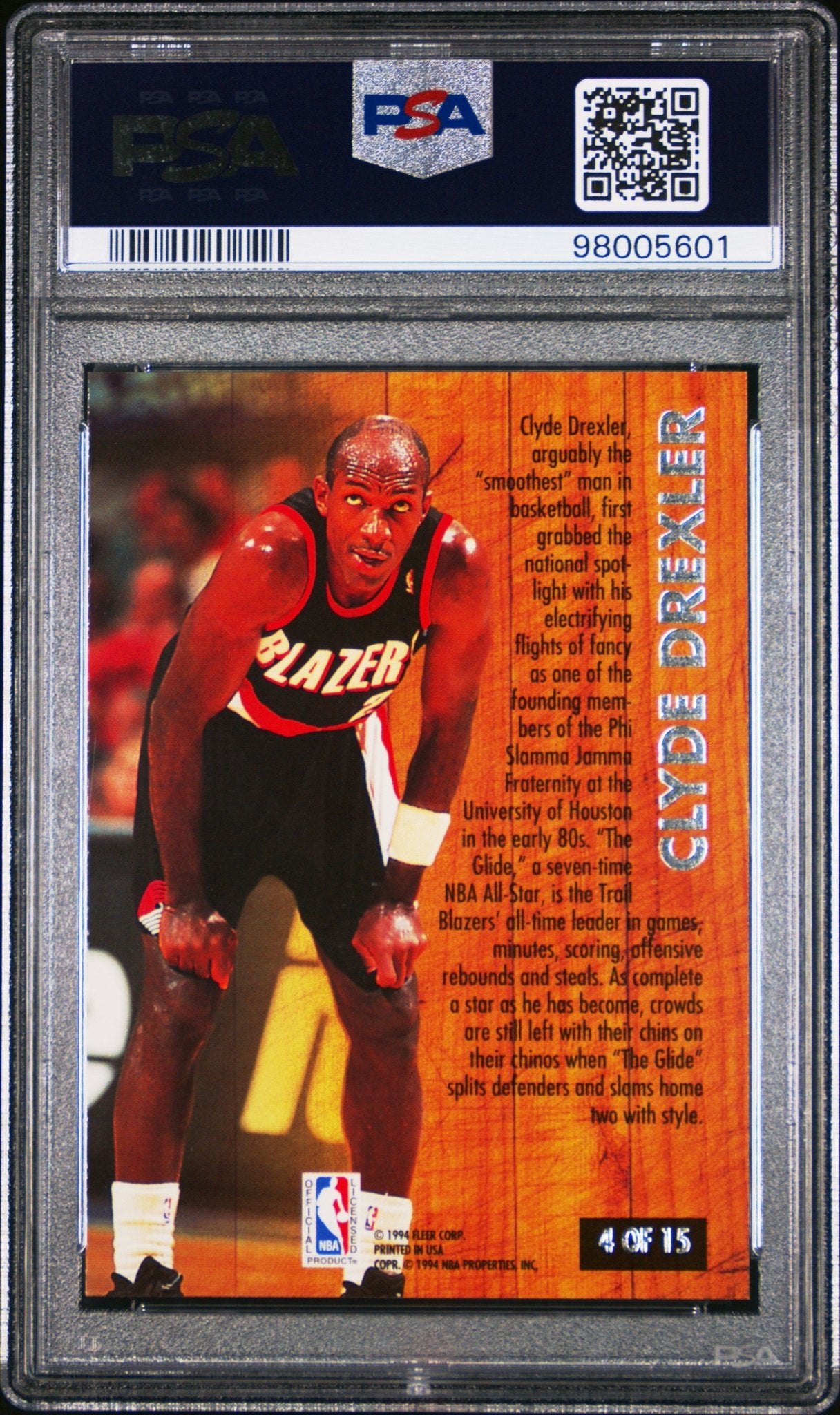 Clyde Drexler 1993 Fleer Ultra Famous Nicknames #4 PSA 9 #2 - Collector Store LLC