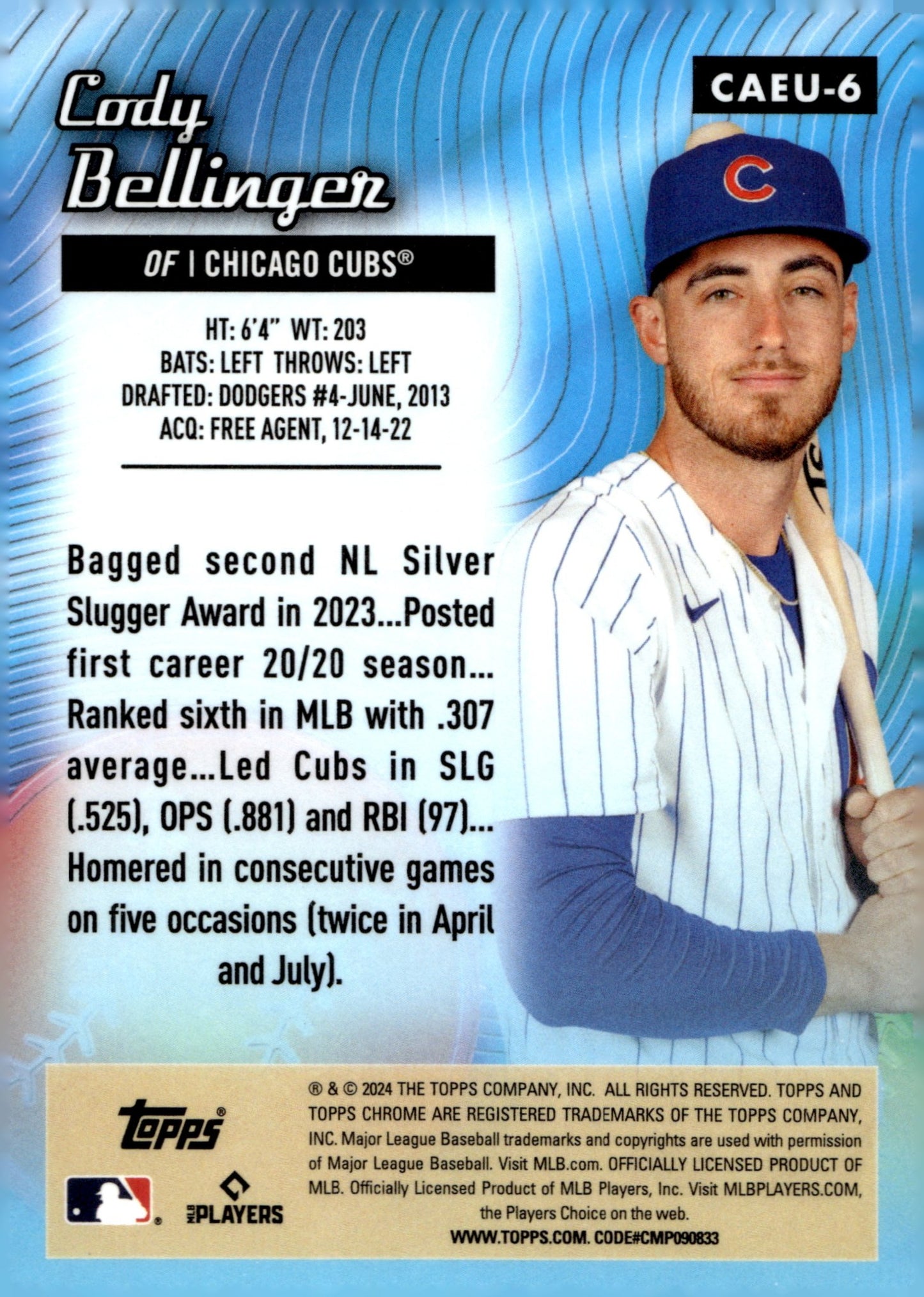 Cody Bellinger 2024 Topps Chrome All - Etch Refractor CAEU - 6 1 - Collector Store LLC