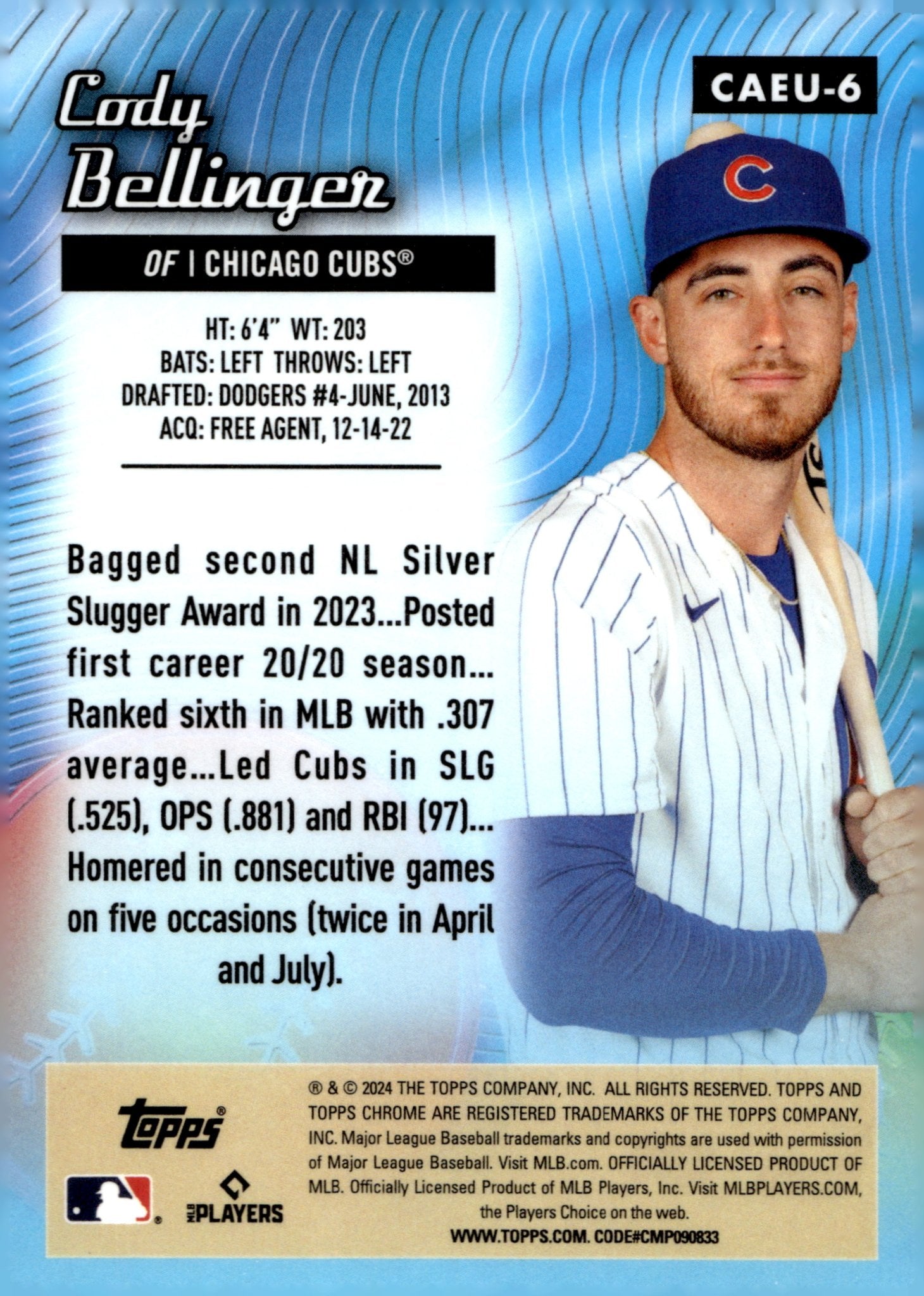 Cody Bellinger 2024 Topps Chrome All - Etch Refractor CAEU - 6 1 - Collector Store LLC