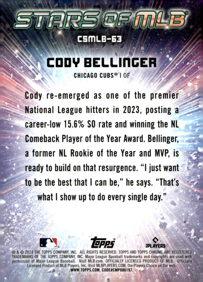 Cody Bellinger 2024 Topps Chrome Stars of the MLB Refractor #CSMLB - 63 - Collector Store LLC