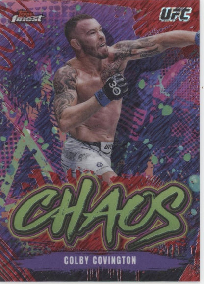 Colby Covington 2024 Topps Finest Chaos Red Refractor CHA - 4 - Collector Store LLC