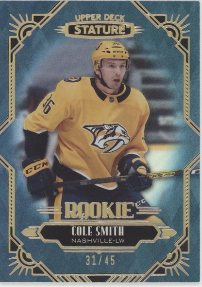 Cole Smith 2020 - 21 Upper Deck Stature Blue RC 31/45 #112 - Collector Store LLC