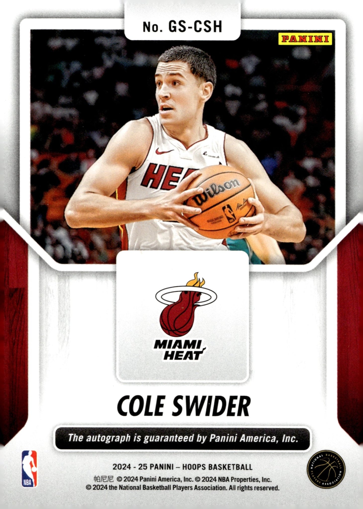 Cole Swider 2024 - 25 Panini Hoops Great Significance Auto #GS - CSH - Collector Store LLC
