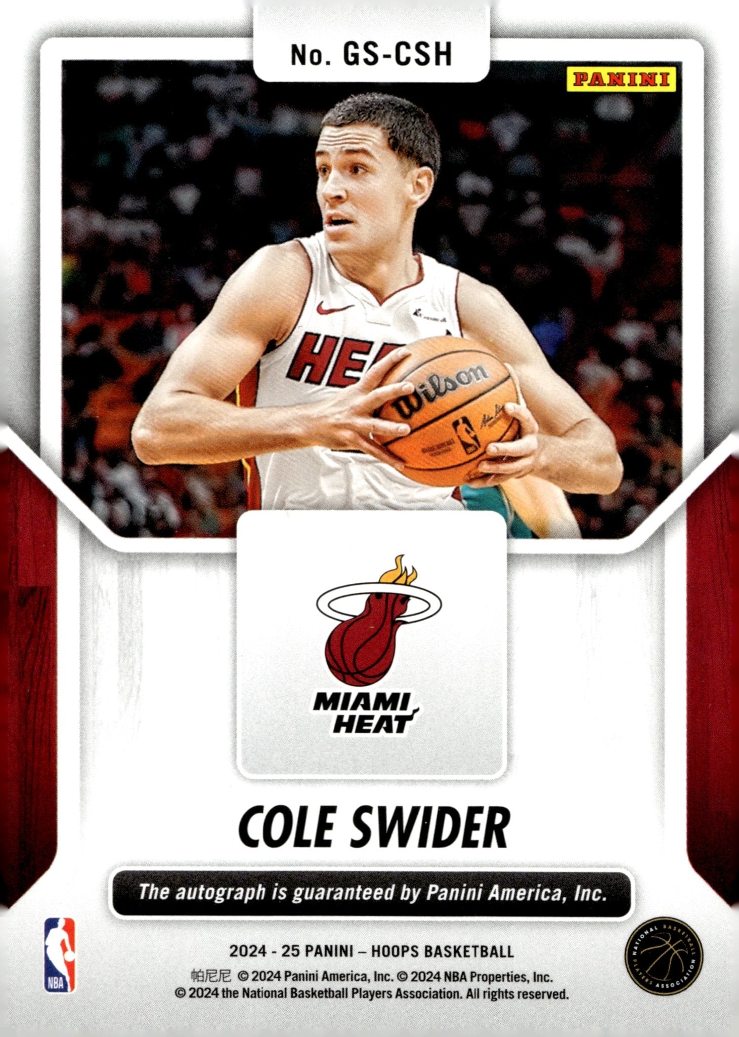 Cole Swider 2024 - 25 Panini Hoops Great Significance Auto #GS - CSH - Collector Store LLC