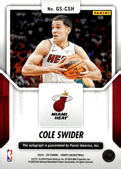 Cole Swider 2024 - 25 Panini Hoops Great Significance Auto #GS - CSH - Collector Store LLC