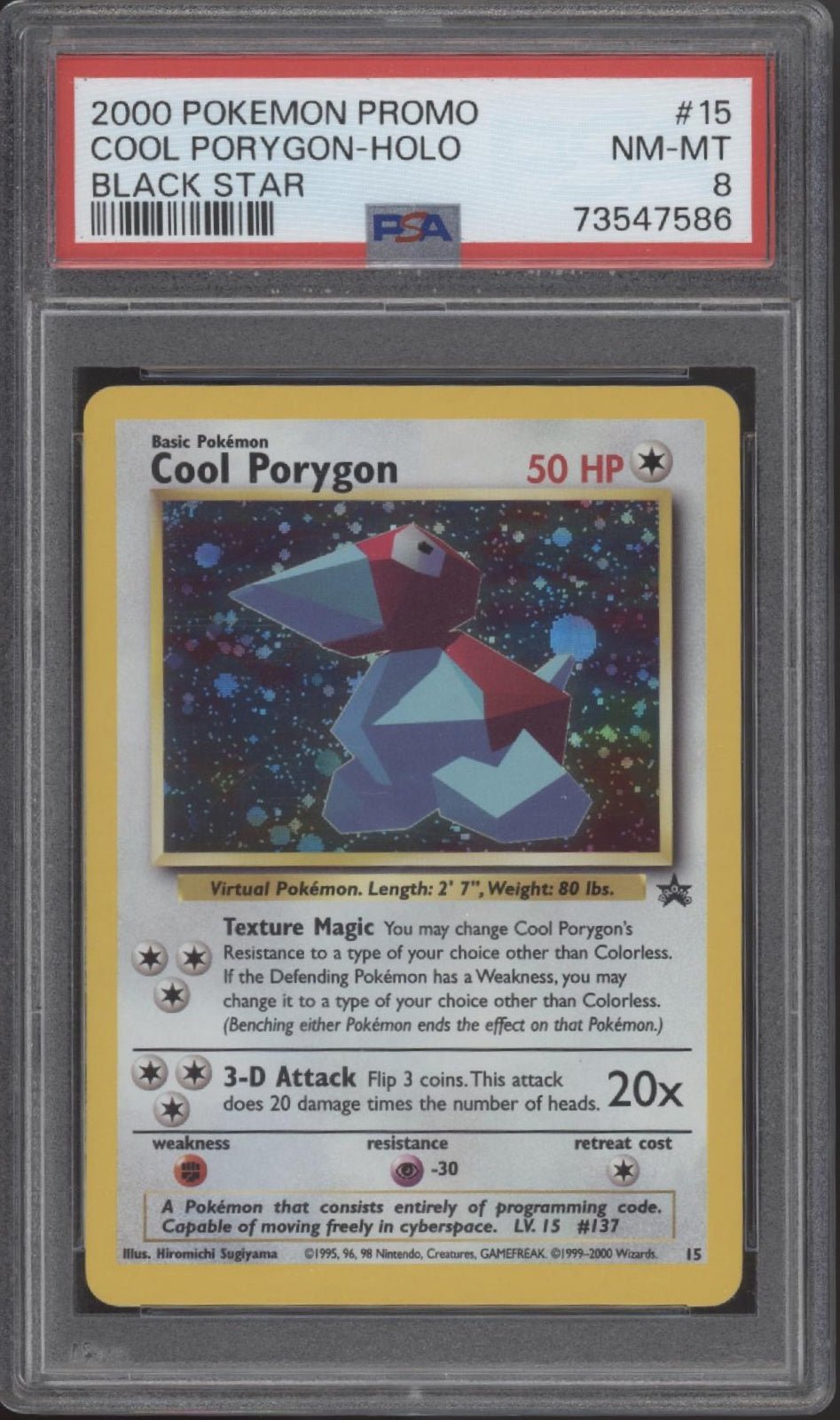 Cool Porygon Pokemon Black Star Promo Holo #15 PSA 8 - Collector Store LLC