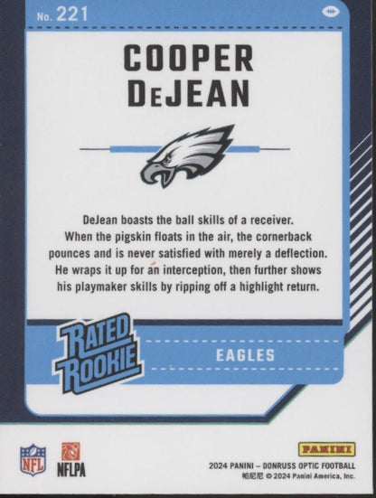 Cooper DeJean 2024 Panini Donruss Optic Rated Rookie RC #221 - Collector Store LLC