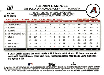 Corbin Carroll 2024 Topps Chrome Sepia Refractor 267 - Collector Store LLC
