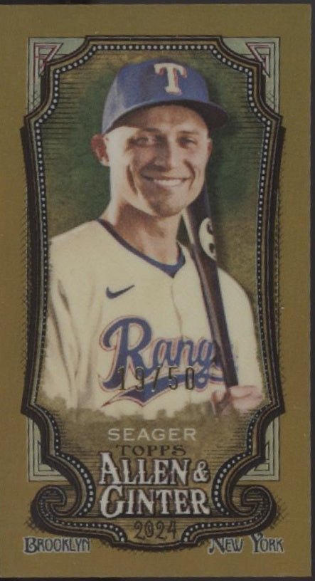 Corey Seager 2024 Topps Allen & Ginter Chrome Mini Gold Refractor #48 - Collector Store LLC