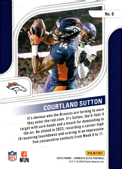 Courtland Sutton 2024 Panini Donruss Elite High Life Holo #6 - Collector Store LLC