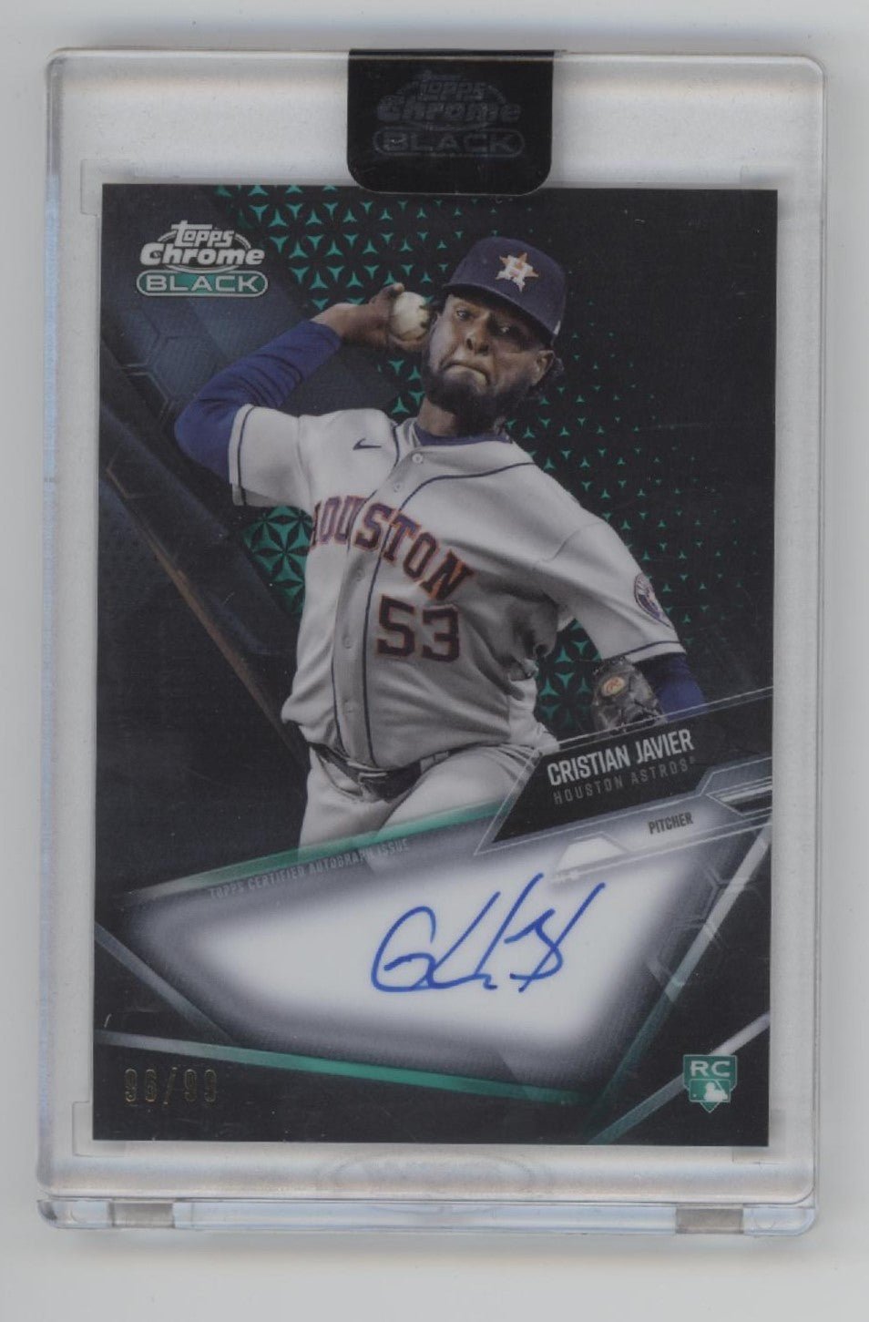 Cristian Javier 2021 Topps Chrome Black Green Refractor RC Auto 96/99 CBA - CJA - Collector Store LLC
