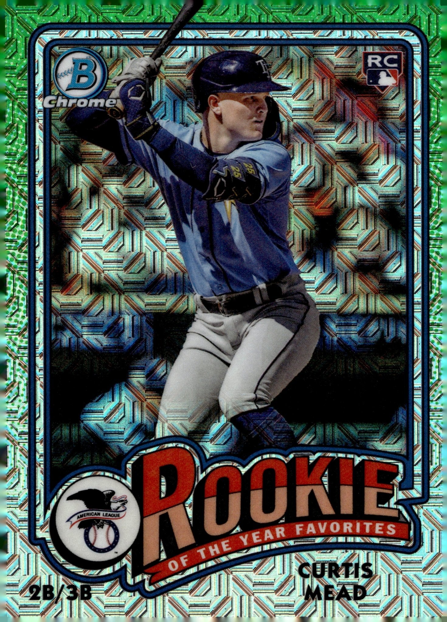 Curtis Mead 2024 Bowman Chrome Rookie of Year Green Mojo Refractor RC #ROY - 10 - Collector Store LLC