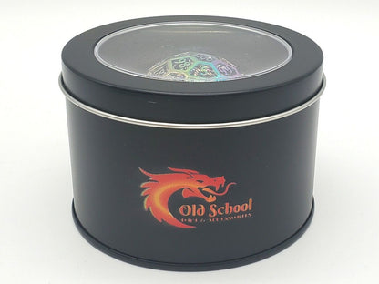 Old School Dice: Hollow Metal 50mm D100 Dragon's Head - Spectral