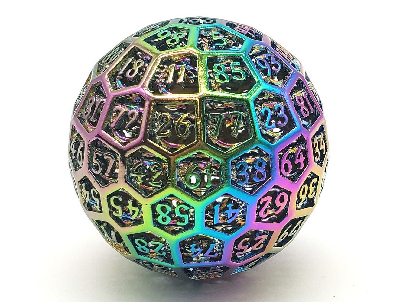 Old School Dice: Hollow Metal 50mm D100 Dragon's Head - Spectral