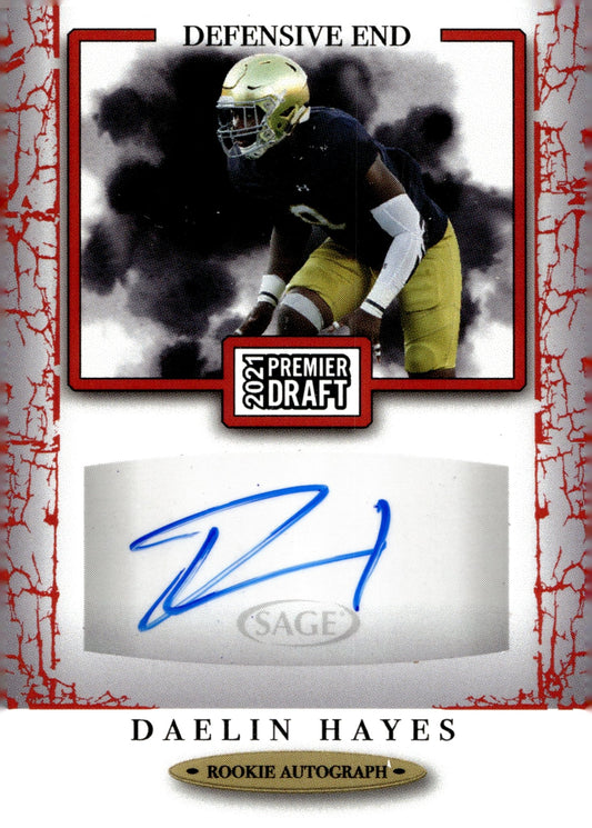 Daelin Hayes 2021 Sage Premier Draft Auto #A51 - Collector Store LLC