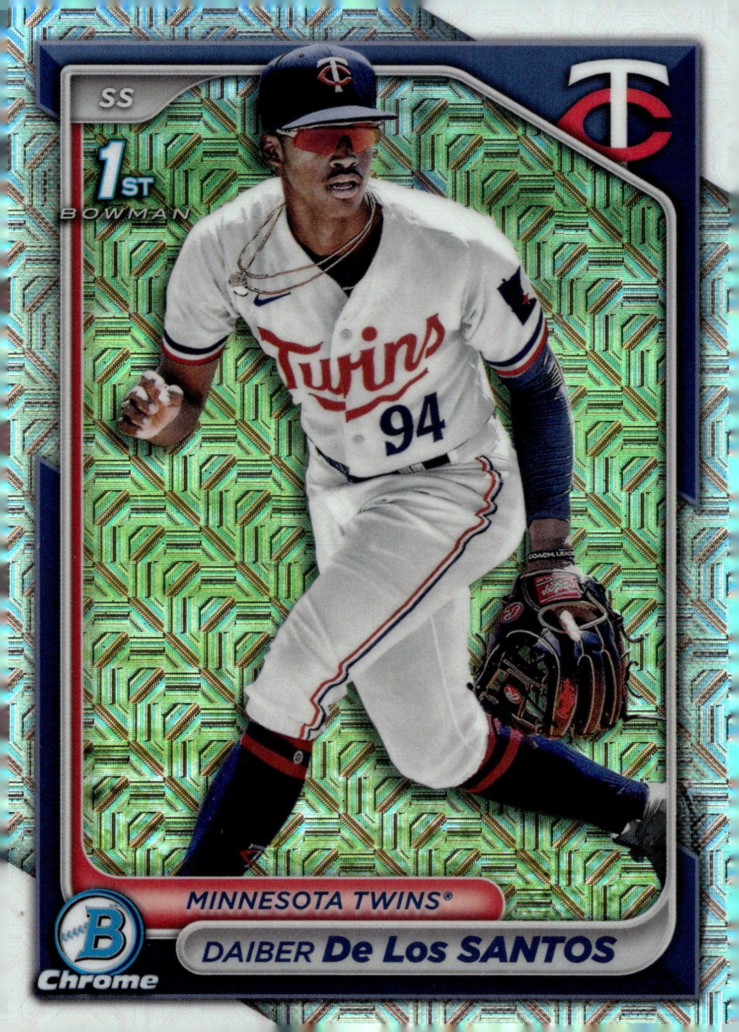 Daiber De Los Santos 2024 Bowman Chrome Mojo Refractor BCP - 185 6 - Collector Store LLC