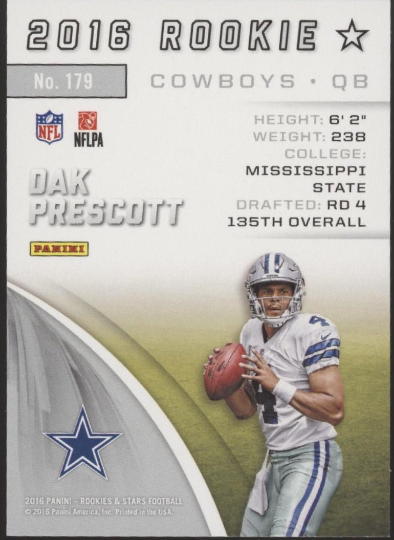 Dak Prescott 2016 Panini Rookies & Stars RC #179 - Collector Store LLC