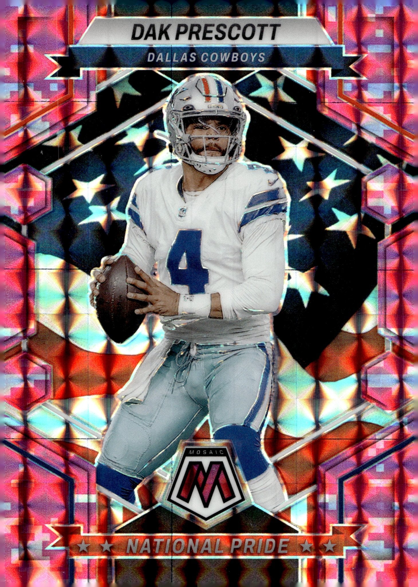 Dak Prescott 2023 Panini Mosaic National Pride Pink Prizm #259 - Collector Store LLC