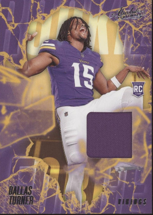 Dallas Turner 2024 Panini Absolute Rookie Force Swatch RC #RF - DTR - Collector Store LLC