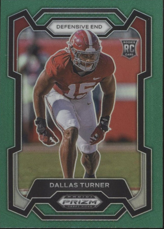 Dallas Turner 2024 Panini Prizm Draft Picks Green Prizm RC #112 - Collector Store LLC