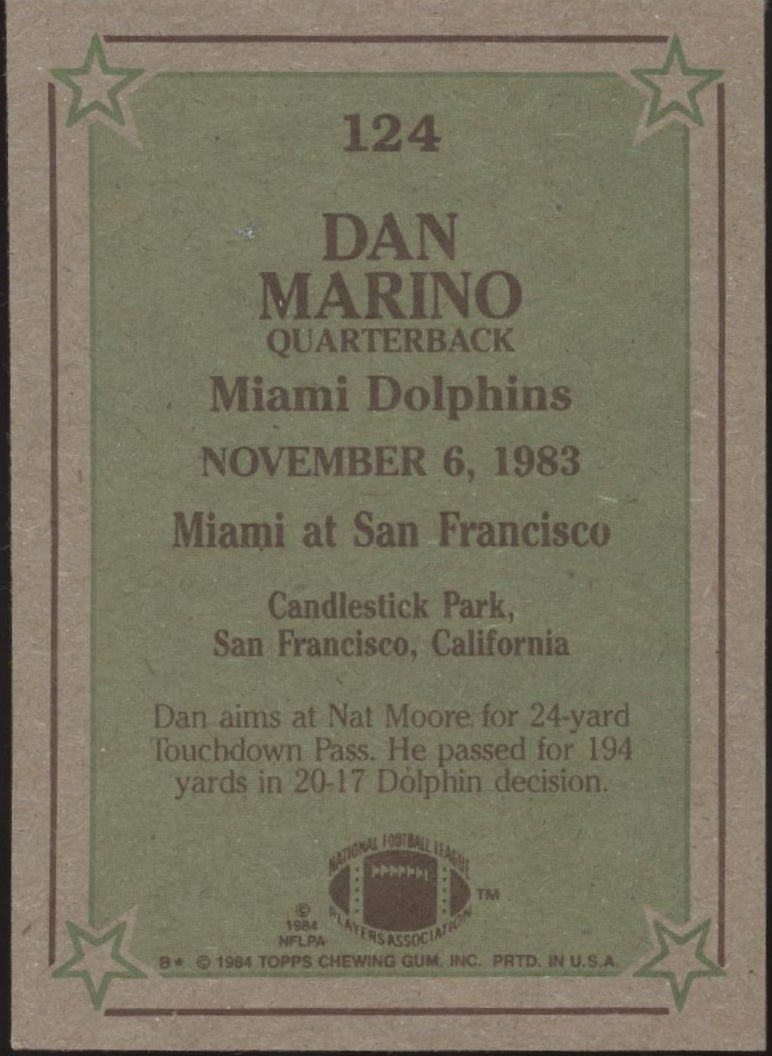 Dan Marino 1984 Topps Instant Replay #124 Miami Dolphins #10 - Collector Store LLC
